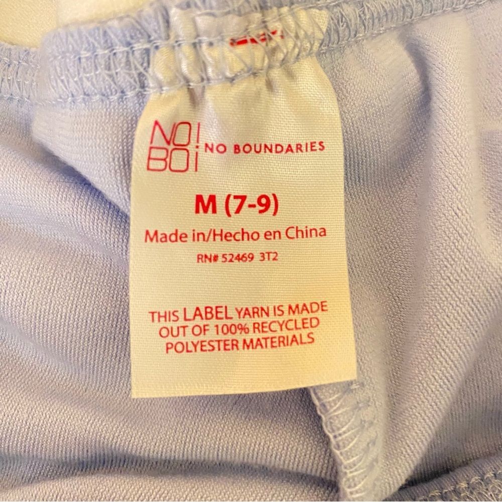 No Boundaries Soft Cozy Blue Joggers Juniors Size Medium 7-9 Rhinestone Flower - Picture 5 of 7